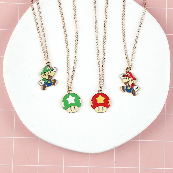 Super Mario Bros Halskjede Kawaii Anime Choker Halskjede Mote Smykker Tilbehør Barn Bursdagsgaver 4