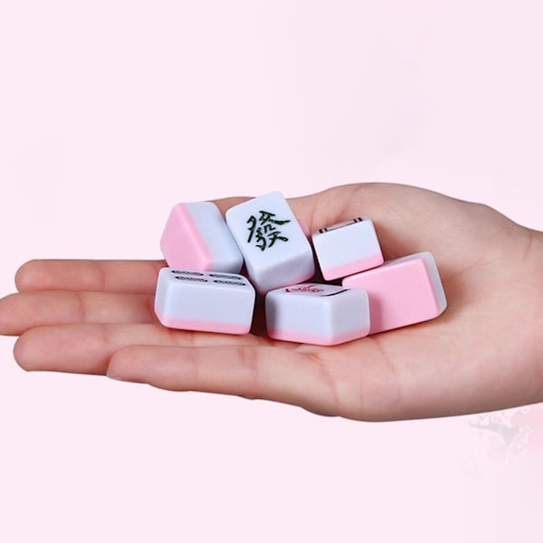 Kannettava pieni käsihieronta Mahjong loogisen ajattelun harjoituspelilahja ystäville perheelle Vitality Pink