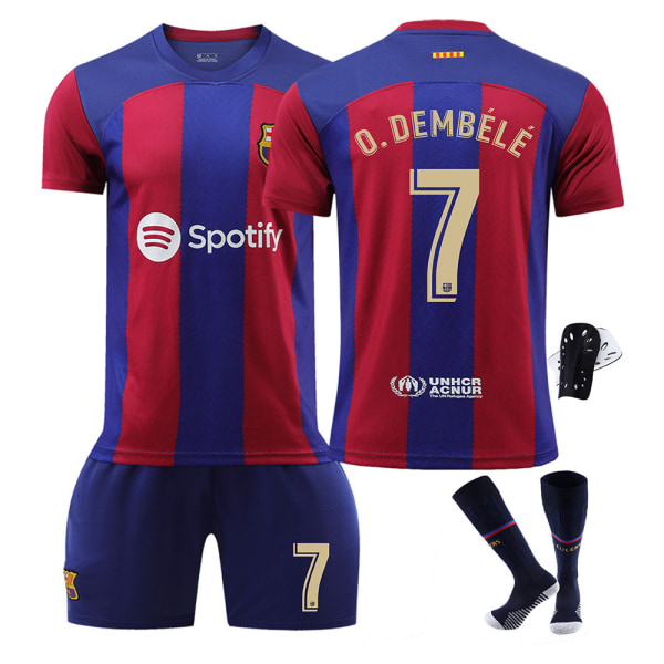 Ny 23-24 Barcelona fodboldtrøje nr. 9 Lewandowski 7 Dembele 8 Pedri 30 Gavi nr. 10 Messi trøje Size 8 with socks and  gear S