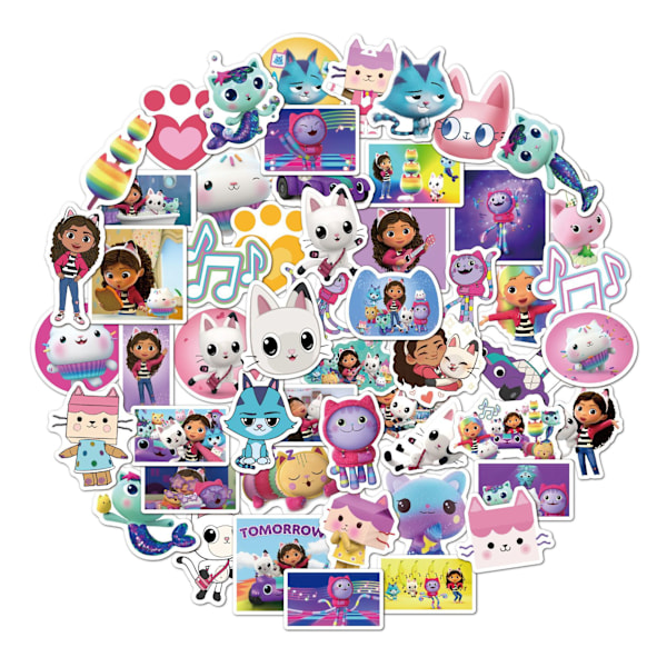 54 pcs Cartoon Gabby's Dollhouse Stickers Cute stickers for laptop