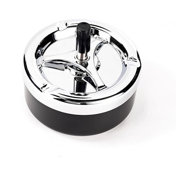 Stor elegant modern vacker roterande askkopp vindaskkopp black