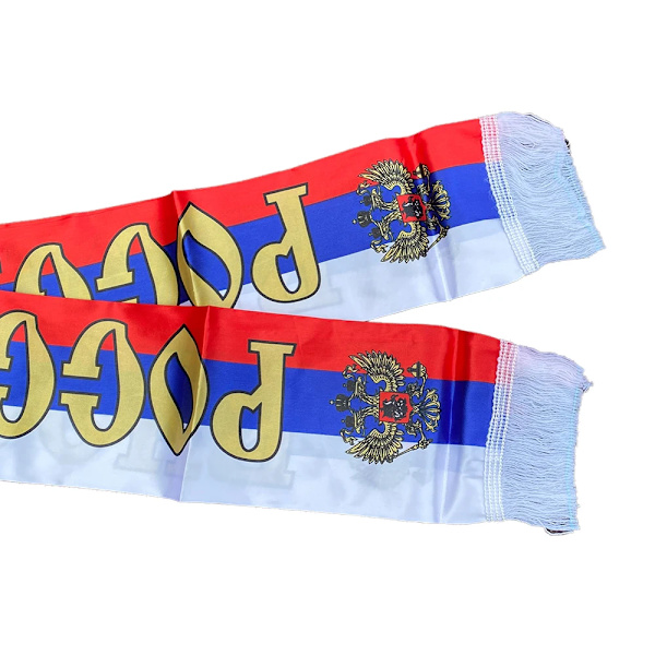 zwjflagshow Russisk flag Tilpasset tørklæde fodboldhold 14*130cm Tørklæde Tryk Satin Russisk flag Tørklæde camouflage camouflage 14x130cm 10pcs