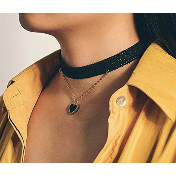 Black layered choker deals
