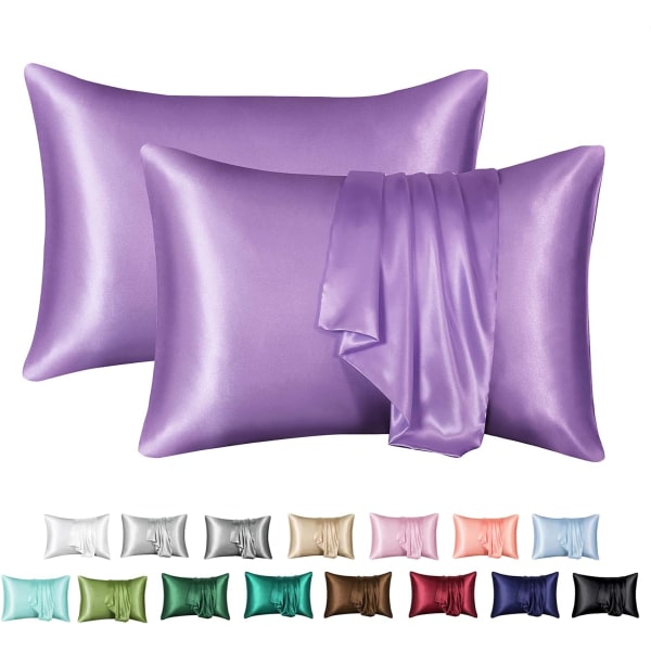 Silk Satin Pillowcase 2-pack (ilman täytettä) Lavender Lavender 51X91cm