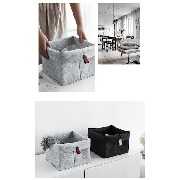 Filt Opbevaringskurv Diverse Opbevaringskurv SORT 23X23X26CM Sort Black 23x23x26cm
