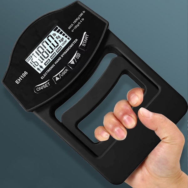 Grebstyrke Tester, 396lbs/180kg Digital Hånd Dynamometer Grebstyrke Tester USB LCD Display Håndgreb Dynamometer