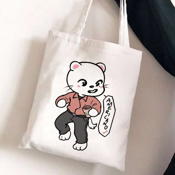 Stray Kids Skzoo tryckt canvasväska axelväska student mode shoppingväska STD311-L
