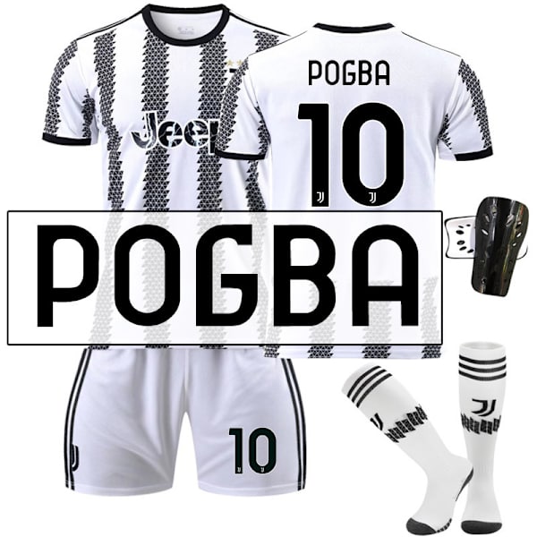 22-23 Ny version Juventus nr. 7 Hovey nr. 10 Pogba 22 Di Maria 10 Dybala fodboldtrøjesæt No. 10 Pogba with socks + gear #S