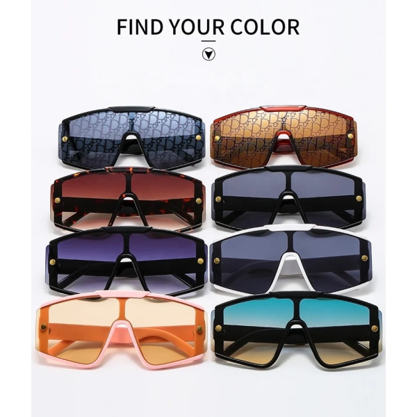 Moderigtige sommer overstørrelse farverige firkantede trendy genanvendte plastik solbriller til kvinder store stel solbriller et stykke solbriller C05 Fashion Sunglasses