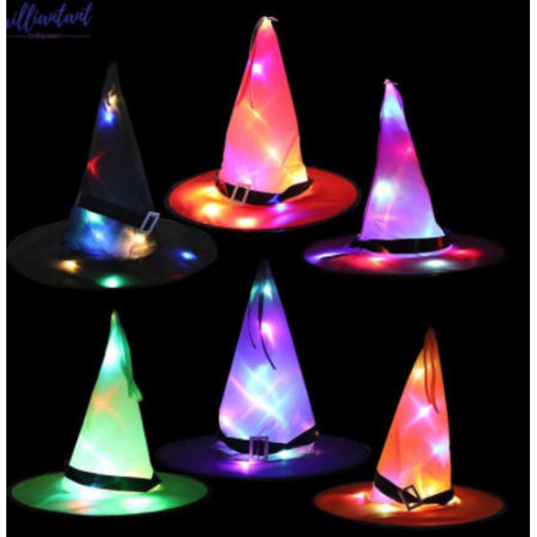 Halloween-hatt LED-lysande häxhatt Harry Potter magisk hatt Ed