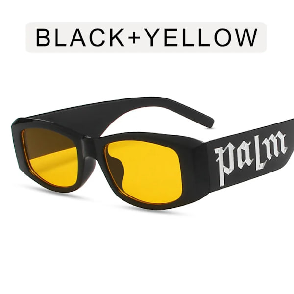 Rektangulære Metal logo Tilpassede Sorte Solbriller 2024 Luksus Mode Små Kvadratiske Stel Shades Briller Kvinder Mænd C3 Square