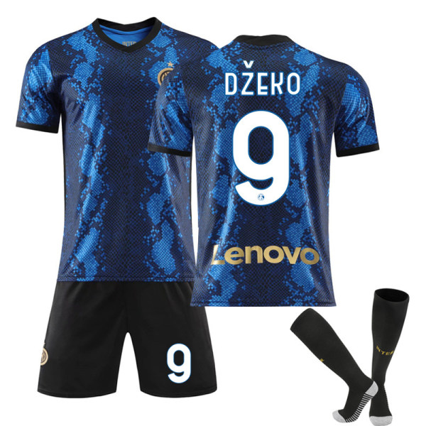 21-22 Inter Milan hemmatröja nr 10 Lautaro nr 7 Sanchez nr 9 Dzeko fotbollsplan kostym med strumpor Size 9 with socks XL#