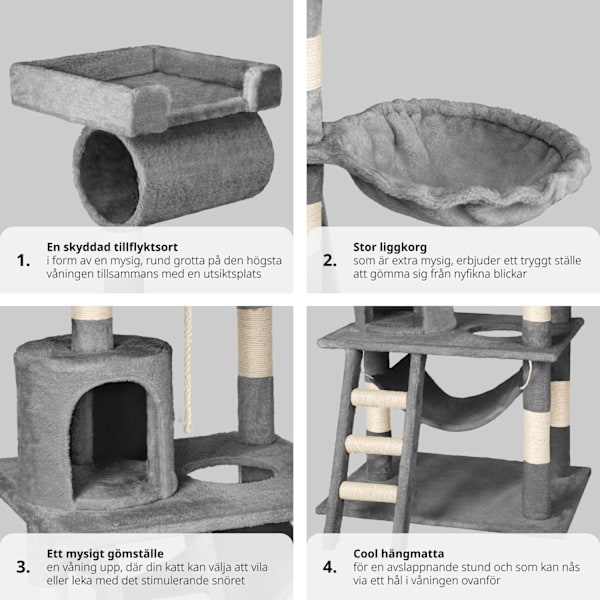 tectake Kattekradsetræ, Kradse Møbler Sabrina Grey gray