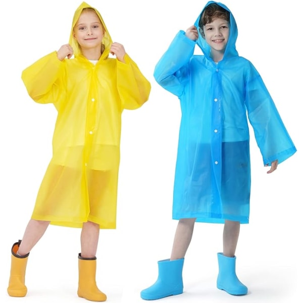 2-delad regnponcho, återanvändbar vattentät regnkappa för barn