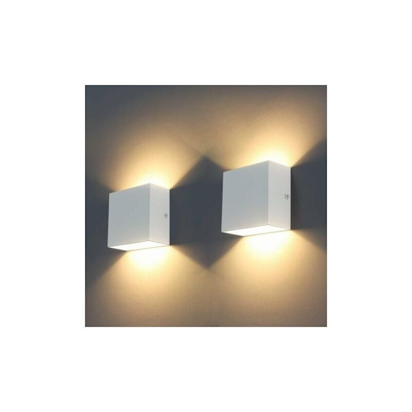 2-pack 6W LED vägglampor för vardagsrum, sovrum, matsal, varmvitt