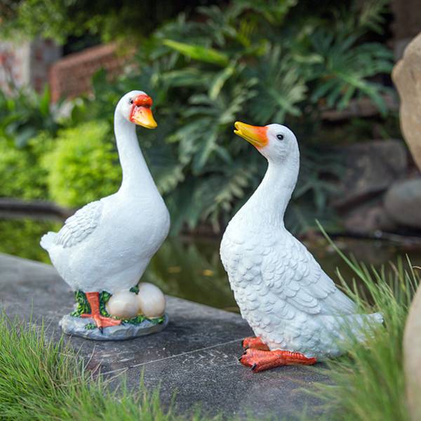 Hartsi-Ankka-Hanhi-Koristeet Ihastuttavat Simulaatioeläin-Patsaskäsityöt Koti Ulko Piha Kestävä Koriste Duck