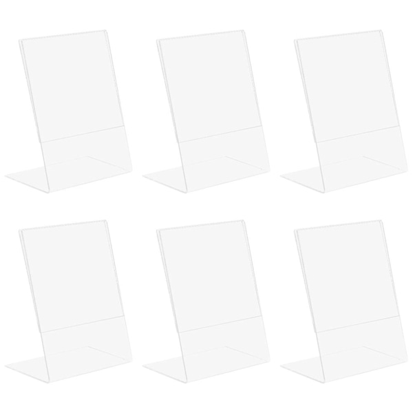 8 st akrylramar genomskinliga akrylramar bordskiva ram vertikal skylthållare som visas Ace Shown 15.00X10.00X0.20CM
