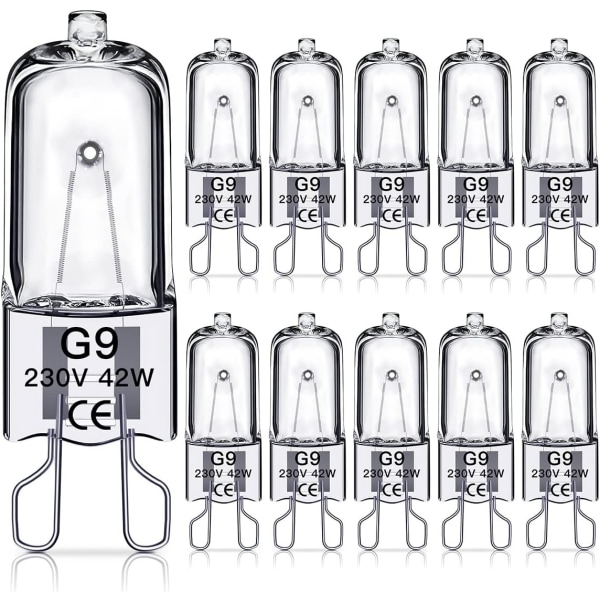 G9 halogenlampor 42W, 230V, 10-pack 42W