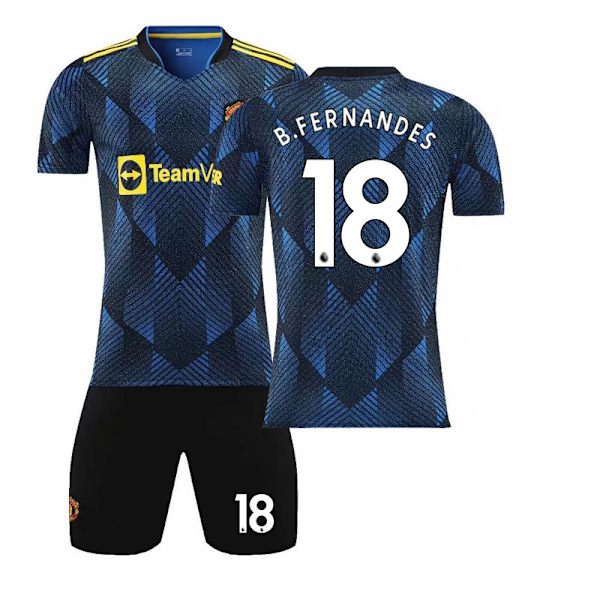 21-22 Second Away Royal Blue Fotbollströja Barn Vuxen Kostym Grund- och Gymnasieskolor Träningsdräkt Nr 7 Stjärna Second away game No. 18 16#