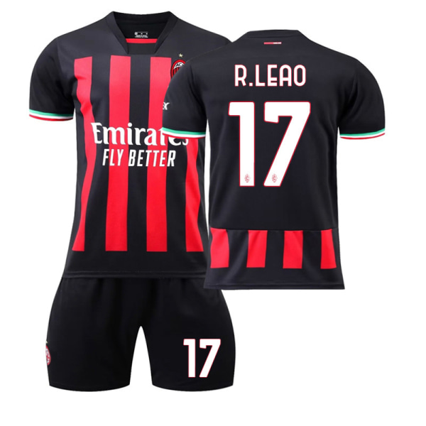 22-23 AC Milan hjemme ny nr. 11 Ibrahimovic 9 Giroud 17 Leo 19 Theo fodbold uniform dragt sportstøj No. 17 with socks #16