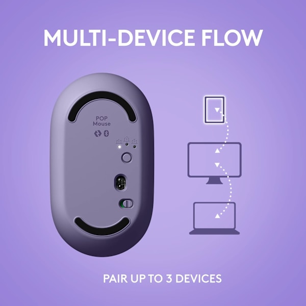 Trådløs Mus med Tilpasselige Emojis, SilentTouch Teknologi, Præcisions-/Hurtigrulle, Kompakt Design, Bluetooth, Multi-Enhed, OS Kompatibel