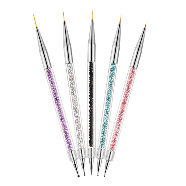 5 kpl/setti Nail Art Dotting Pen Piirustus Liner Sivellin Kukka Sivellin