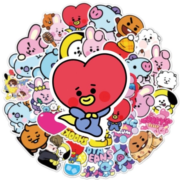 50 BT21 BTS graffiti-klistermærker til telefon, computer og bærbar computer
