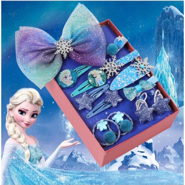 15 st Frozen hårspännen, hårband, flerfärgade hårband i en mycket fin kartong.