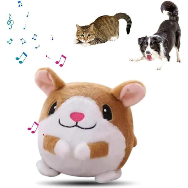 Aktiv Rörlig Plyschleksak för Husdjur, Interaktiv Kvittrande Rörlig Leksak för Hundar och Katter med Studsande Bollhamstrar Hamsters Bluetooth