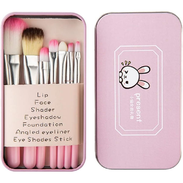 Make-up børster til børn, 7 stk. make-up børste sæt foundation øjenbryn eyeliner børste kosmetisk concealer børster