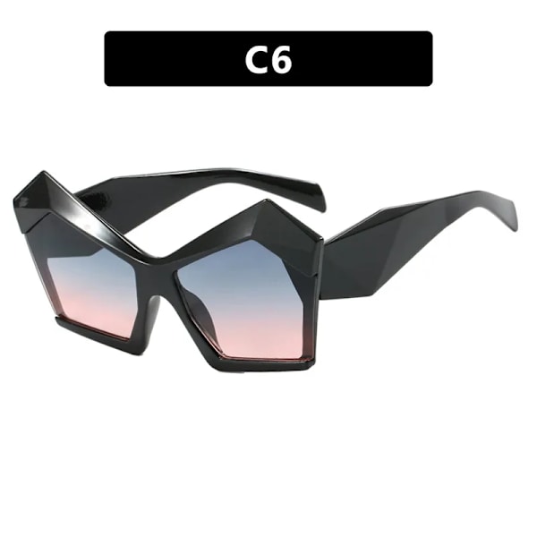2024 Ainutlaatuiset Perhosneliömäiset Cat Eye -aurinkolasit Naisille Uusi Merkki Gradientti Elegantti Suuri Kehys Aurinkolasit Naisille Epäsäännölliset Sävyt C6 Fashion Glasses