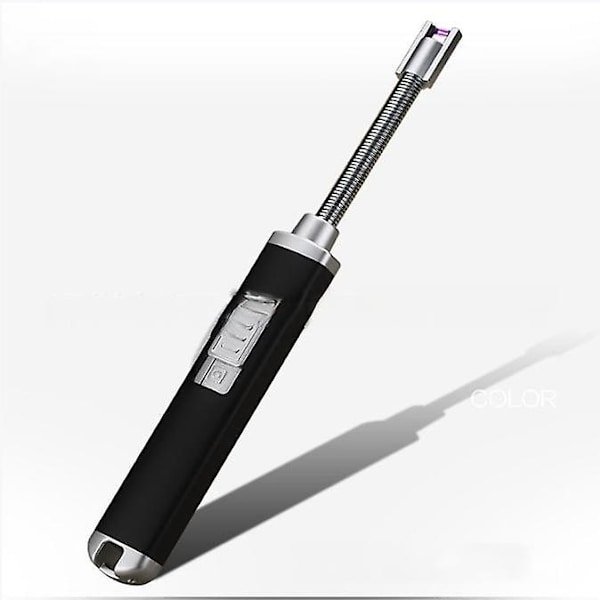 Elektrisk genopladelig USB-lighter med lang fleksibel hals og krog, vindsikker lighter til køkkengas komfur camping