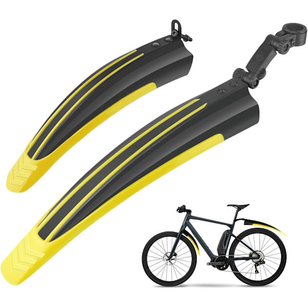 Cykelskærmsæt, Justerbart Universal Cykelskærm Sæt Foran og Bagpå, Cykelskærm Til Mountainbike, Cykelskærm Tilbehør yellow