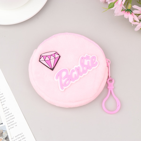 Søt Barbie Bokstav Plysj Myntveske for Jente e Mini Penger Chan Pink