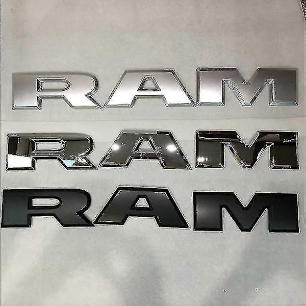 Sopii Dodge Ram -lava-auton takaluukun autotarran logoon Ram 1500 2500 3500 -malleihin, suuri takaluukun autotarra - WELLNGS Silver