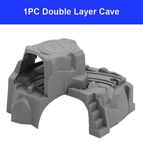 Plastic Gray Simulation Double Layer Tunnel Cave Compatible Thomas Biro Wooden Train Tracks Railway Tracks Toys for Kids Gifts