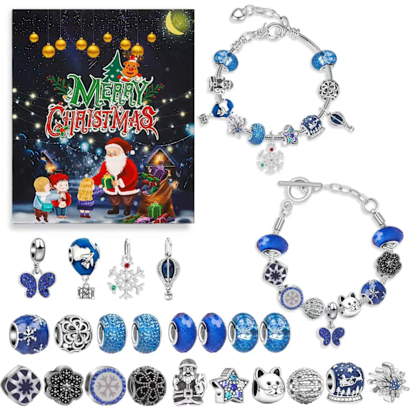 2023 Advent Calendar with 24 pcs Christmas Gifts for Girls Fashion Jewelry DIY Bracelet Necklace Countdown Calendar Kids New Year style 8