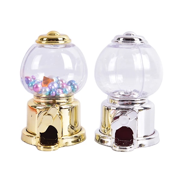 1 stk. Søt søt mini godterimaskin Barn boblegave Barn bankleker Dispenser Gumball Mynt sparebøsse Piggy bank Godterileker gold