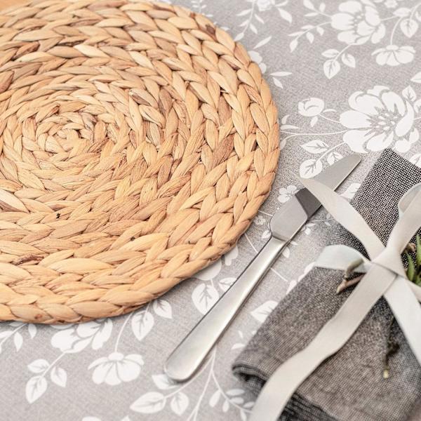 6 x Vannhyasint Plassmatter Runde 30 CM, Kvalitetsvevde Kurvplassmatter, Pl D