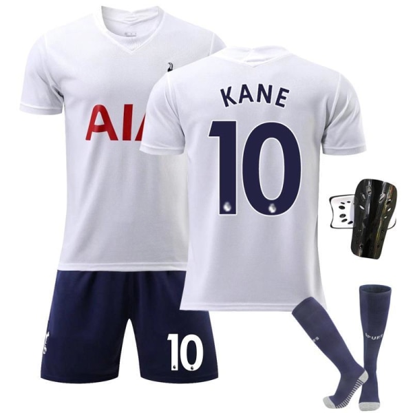 21-22 Tottenham hemtröja vit nr 10 Kane nr 7 Son Heung-min fotbollströja med strumpor fabriksvara Size 7 with socks + protective gear 24#