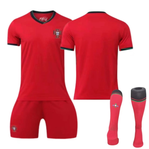 Europæisk Cup-Portugal Hjemmebanetrøje Nr. 7 Ronaldo Børne- og Voksensæt Fodboldtrøje No size socks 28