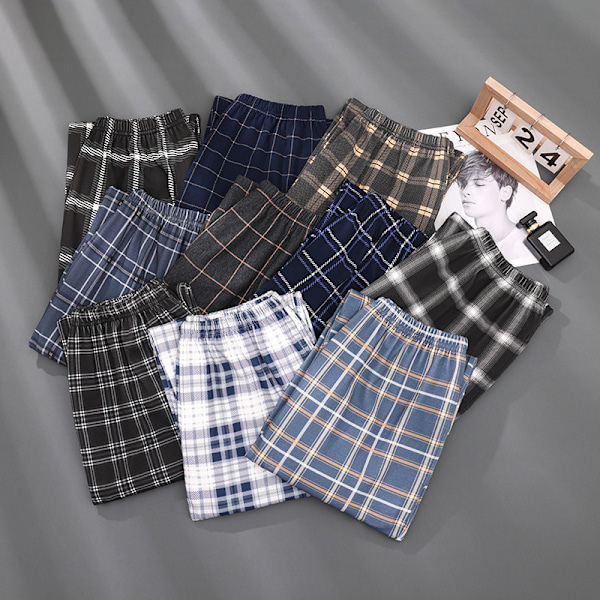 Pyjamasbyxor för män Ultralätta byxor Sovkläder brun brown 4XL