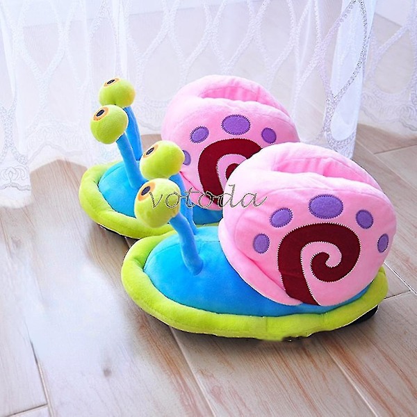 Vinter Cartoon Tøfler Kvinner Morsomme Søte Snail Hjem Plysj Sko Innendørs Koselige Flat Slides Pels Varme Bomull Tøfler Jente Flip Flop style 2