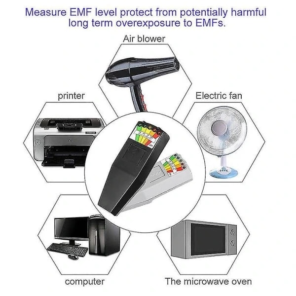 Emf-måler magnetfeltdetektor med 9v batteri spøgelsesjagt paranormalt udstyr