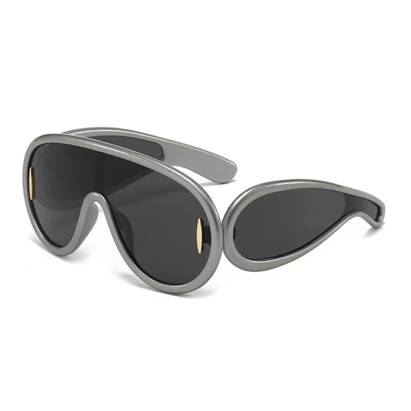 2024 Solglasögon Mode UV400 PC Breda Spegelben Personlig lyx Unisex Top One Piece överdimensionerad båge modelyx C14 FASHION
