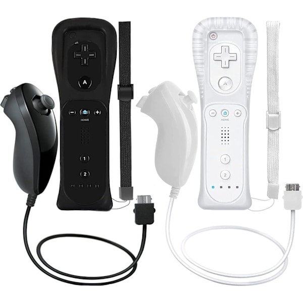 2-pack trådlös handkontroll och Nunchuck för Wii och Wii U-konsol