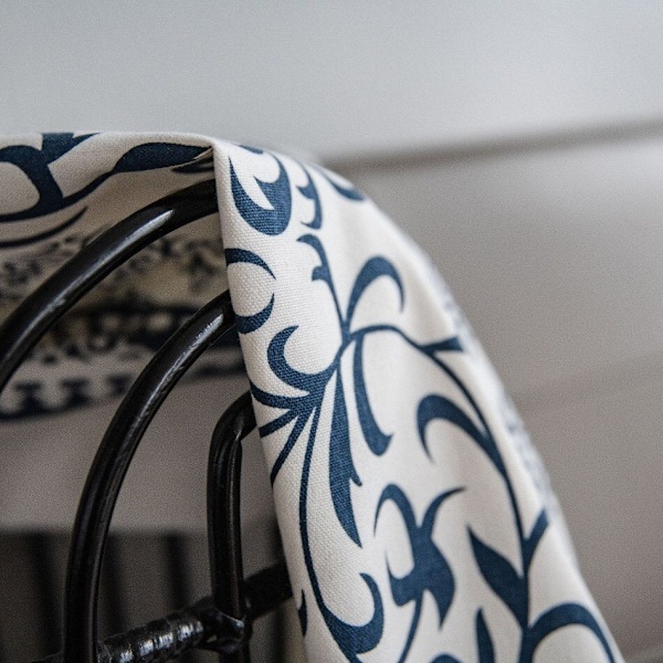 Boho Blå Gardiner Sæt Vindue Japansk Hjem Indretning Bomuld Linned Gardin til Stue Soveværelse Køkken Semi Sheer Draping Funktion A W150xL260cm
