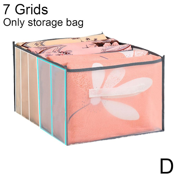 Hopfällbar förstärkt förvaringsorganisatör för lakan gray 7 grids