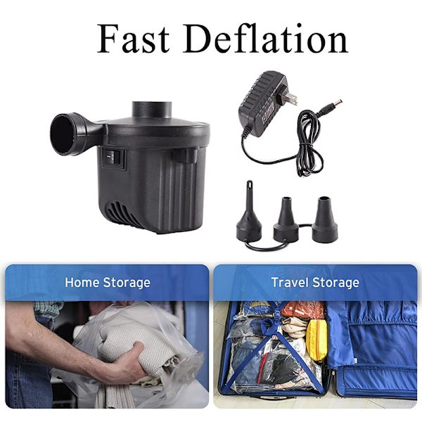 Elektrisk luft pumpe bærbar hurtig fyld bil adapter luft pumpe til oppustelig pool flyde oppustelige puder EU Home Car Dual Purpose