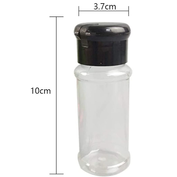 12-pack plastkryddburkar med lock, 100 ml kryddförvaringsbehållare flaska kryddburkar